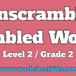 Unscramble jumbled words puzzle for Grade 2 with answers Worksheets