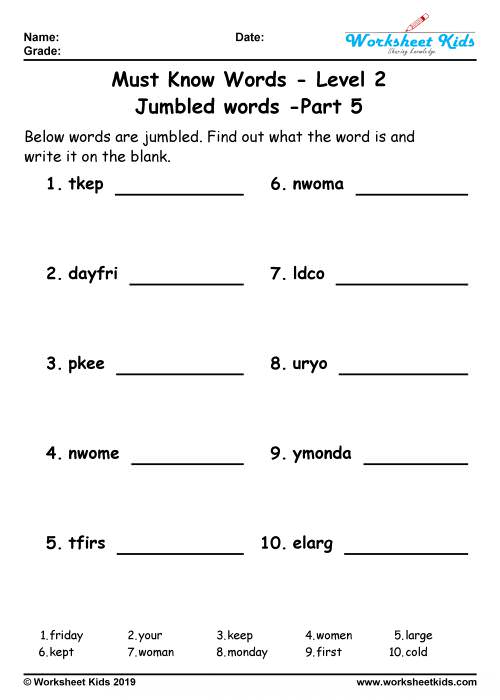 jumble puzzle