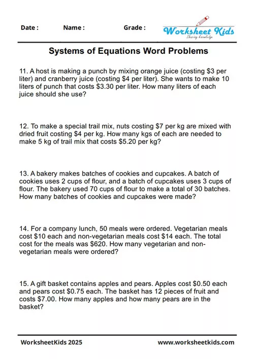 Practice worksheet for solving distance, speed, and time word problems with systems of equations.